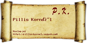 Pillis Kornél névjegykártya